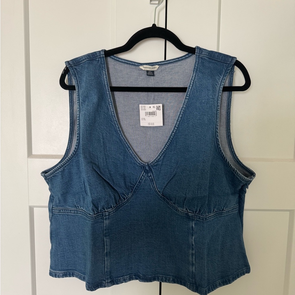 Blue Denim Sleeveless Top